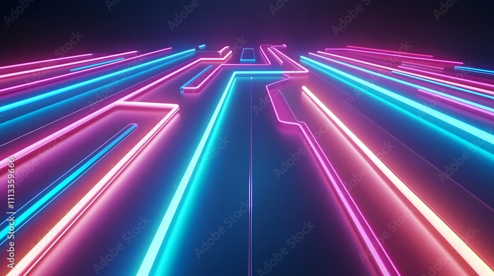 Neon light patterns digital realm abstract art futuristic environment low angle modern aesthetic for visual impact Neon light patterns digital realm abstract art futuristic environment low angle modern aesthetic for visual impact
