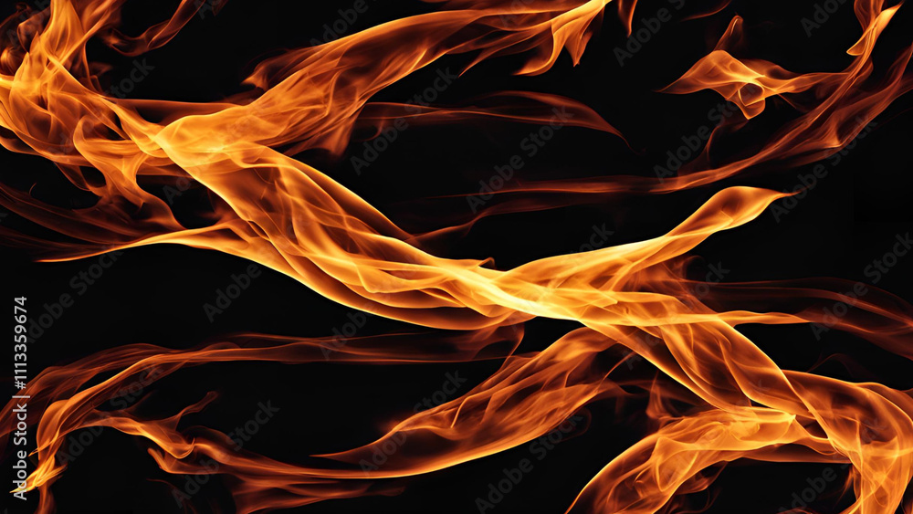 Fototapeta premium Striking fire set against a black background