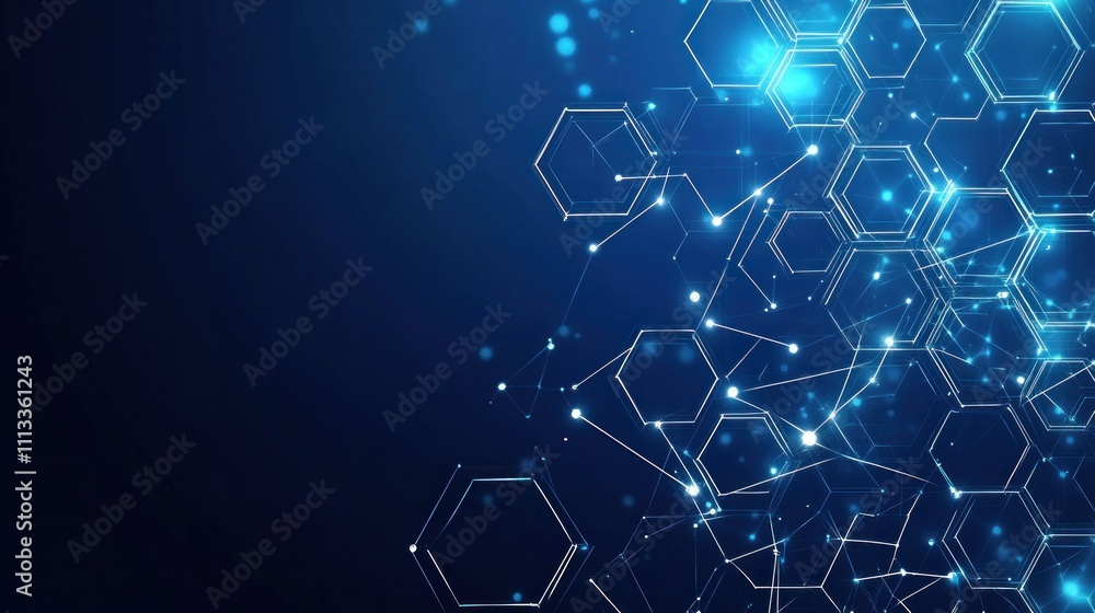 Abstract Network Technology Hexagon Connection Digital Data Background Abstract Network Technology Hexagon Connection Digital Data Background