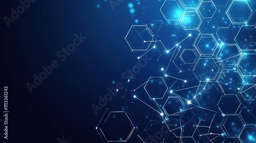 Abstract Network Technology Hexagon Connection Digital Data Background