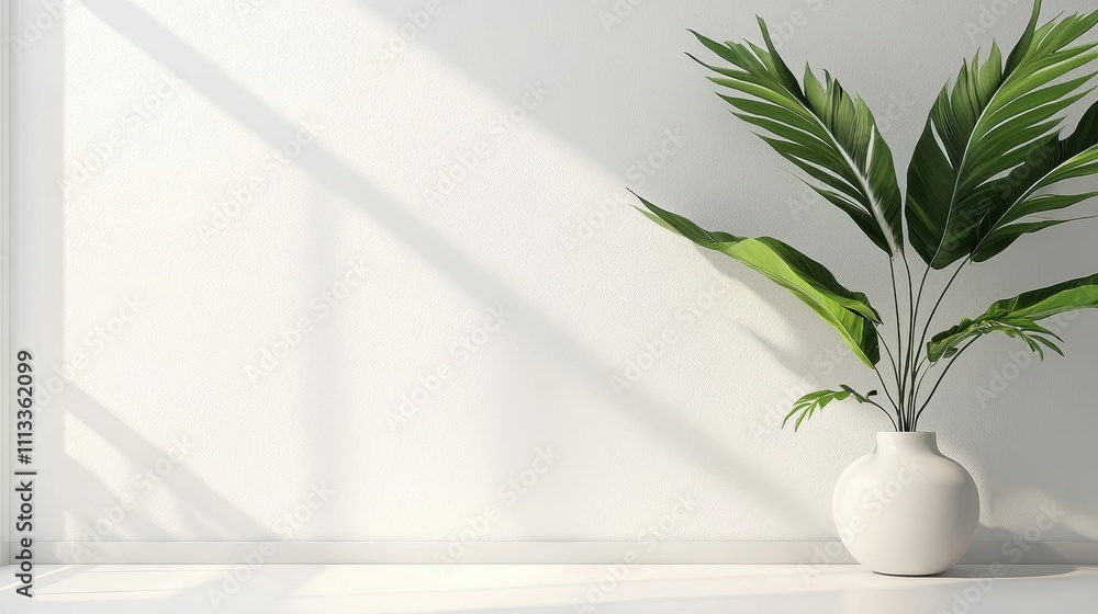 Elegant indoor plant in a minimalist setting with smooth gradients and soft shadows Elegant indoor plant in a minimalist setting with smooth gradients and soft shadows