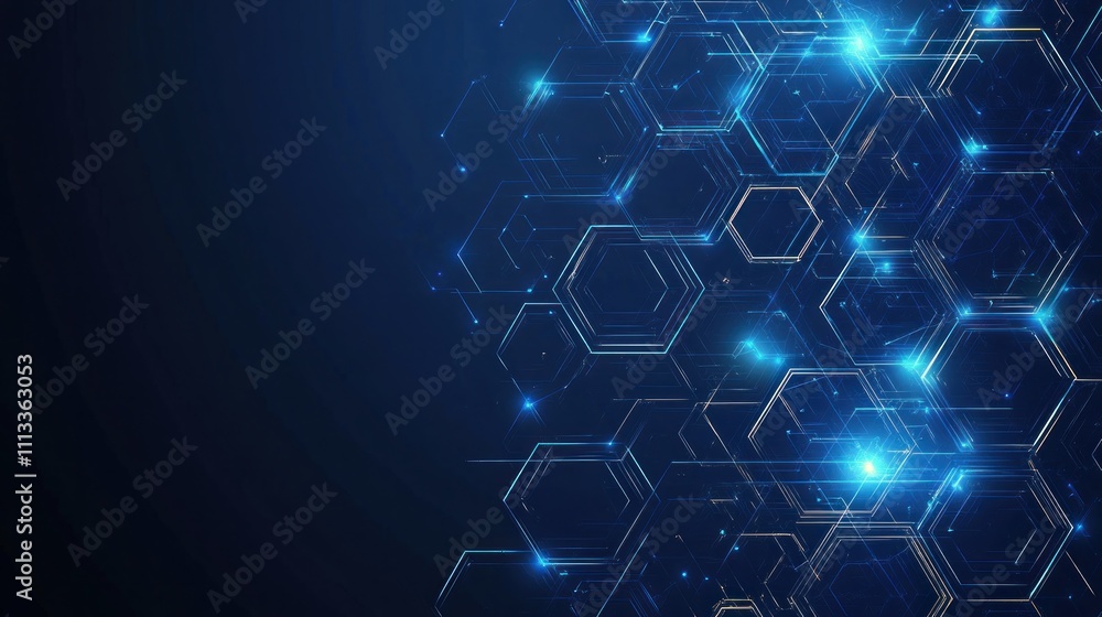 Fototapeta premium Abstract Hexagon Network: Digital Technology Background