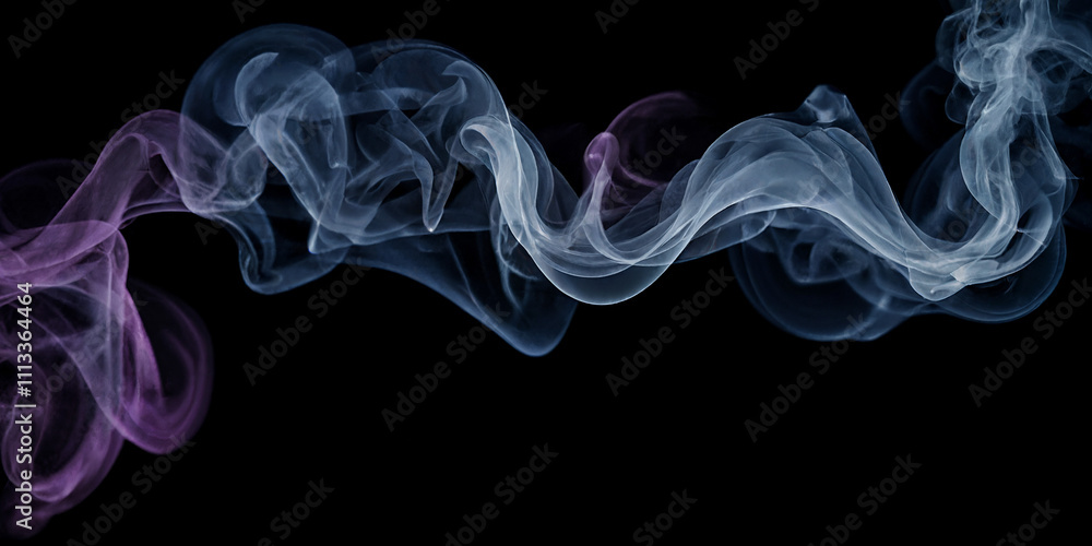 Fototapeta premium Farbiges Rauchspiel in Blau- und Lilatönen - Fließende Bewegungen und fantasievolle Formen