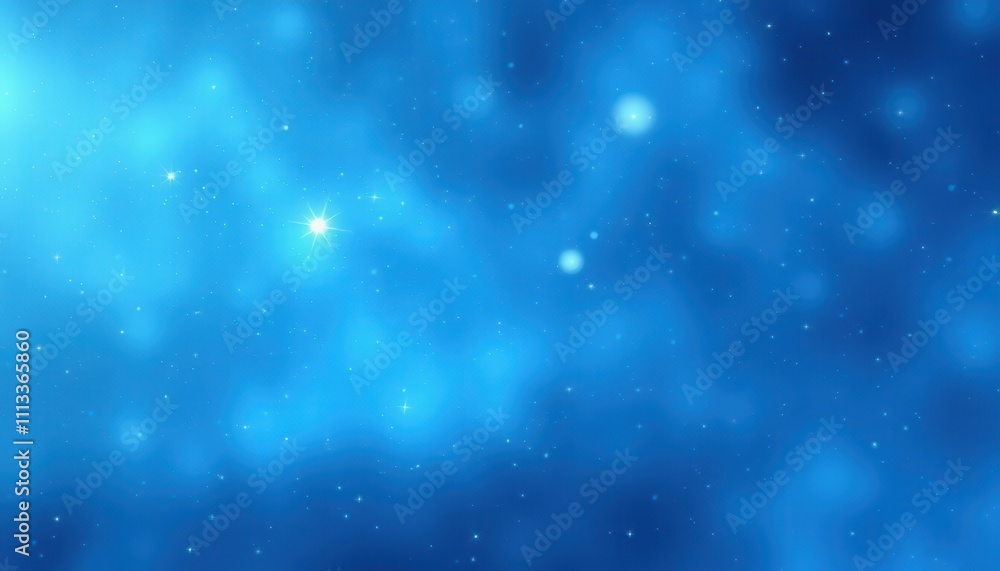 Bright Stars Glimmering in a Deep Blue Nebula Bright Stars Glimmering in a Deep Blue Nebula