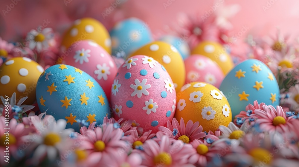 Celebrate spring with a vibrant Easter egg hunt invitation featuring colorful eggs among cheerful flowers Celebrate spring with a vibrant Easter egg hunt invitation featuring colorful eggs among cheerful flowers