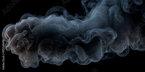 Dichte Rauchwolken in Blau-Grau - Organische Formen und hypnotische Bewegungen