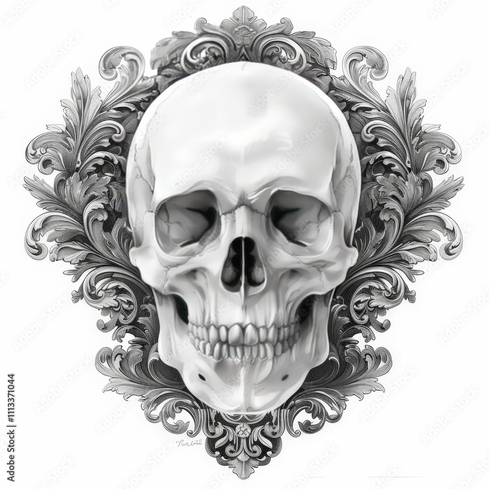 Obraz premium Skull in Baroque Frame
