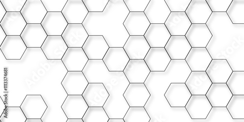 Abstract white background with hexagons . white Hexagonal Background Luxury White Pattern seamless bright white abstract honeycomb background 3D Futuristic abstract geometric mesh cell texture.	
