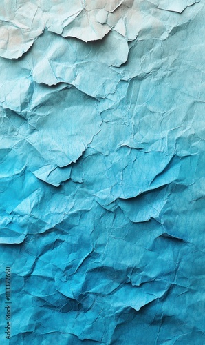 Crumpled blue paper texture. (1)