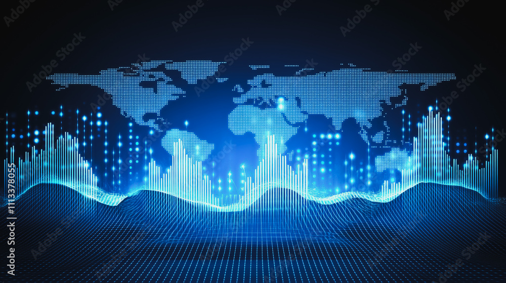 abstract business connection of line from nail node to node on world map background Innovation network points Earth's surface abstract business connection of line from nail node to node on world map background Innovation network points Earth's surface