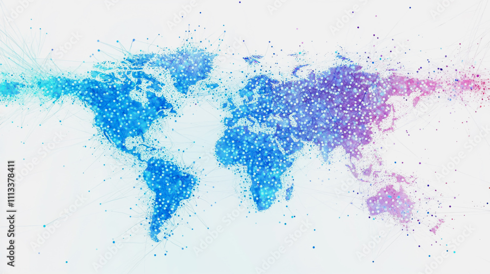 abstract business connection of line from nail node to node on world map background Innovation network points Earth's surface abstract business connection of line from nail node to node on world map background Innovation network points Earth's surface