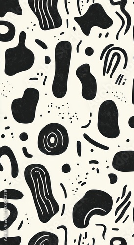 Abstract black shapes pattern.