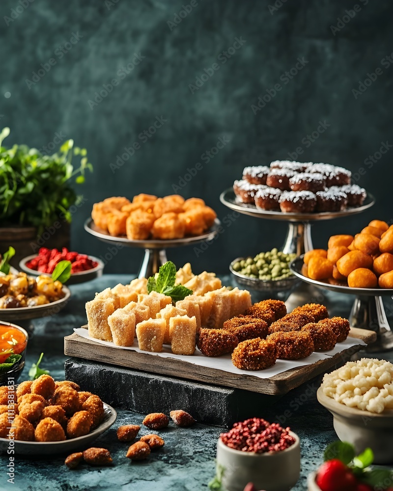 Assortment of Traditional Sweets Like Ladoo. Assortment of Traditional Sweets Like Ladoo.