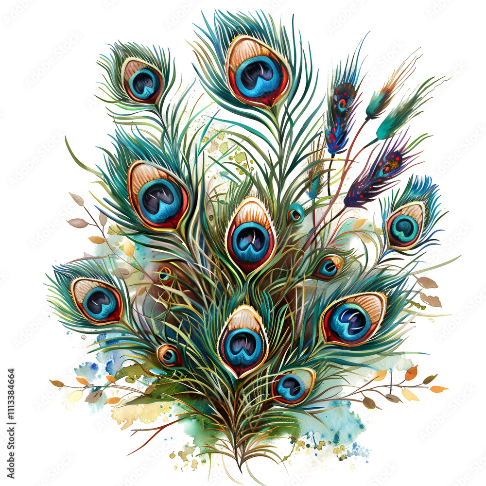 Fototapeta premium Wonderful peacock feather image