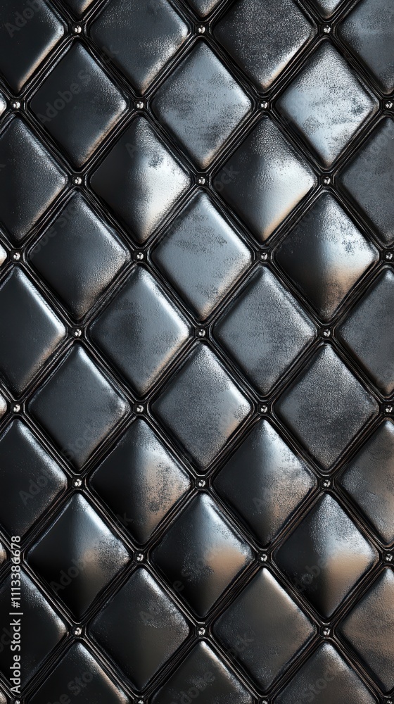 Grey Metallic Diamond Patterned Background Grey Metallic Diamond Patterned Background