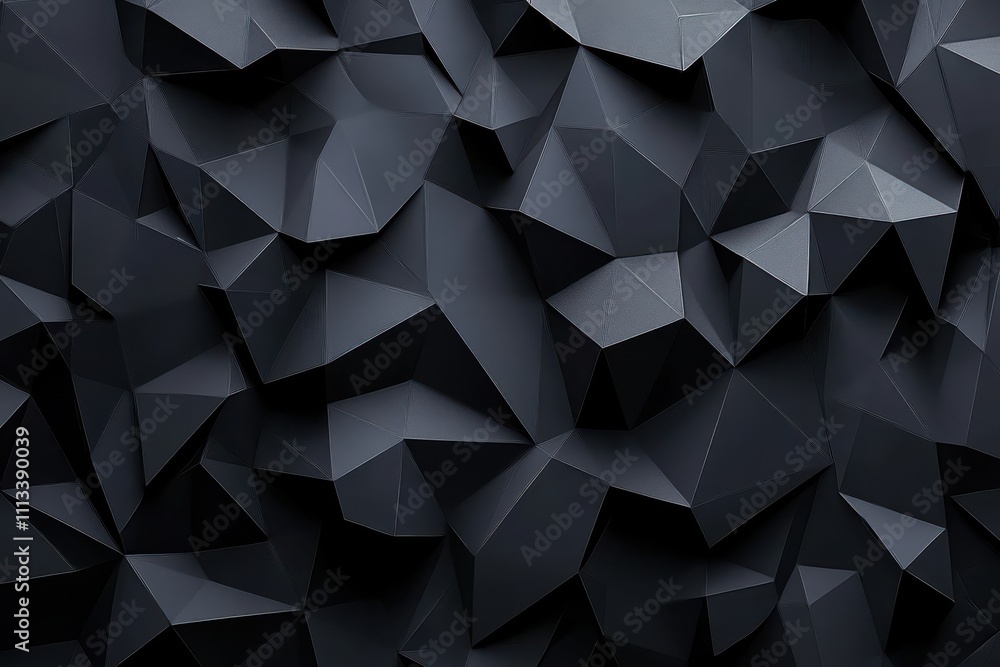 Vector Graphic of Geometric Shapes on Black Background