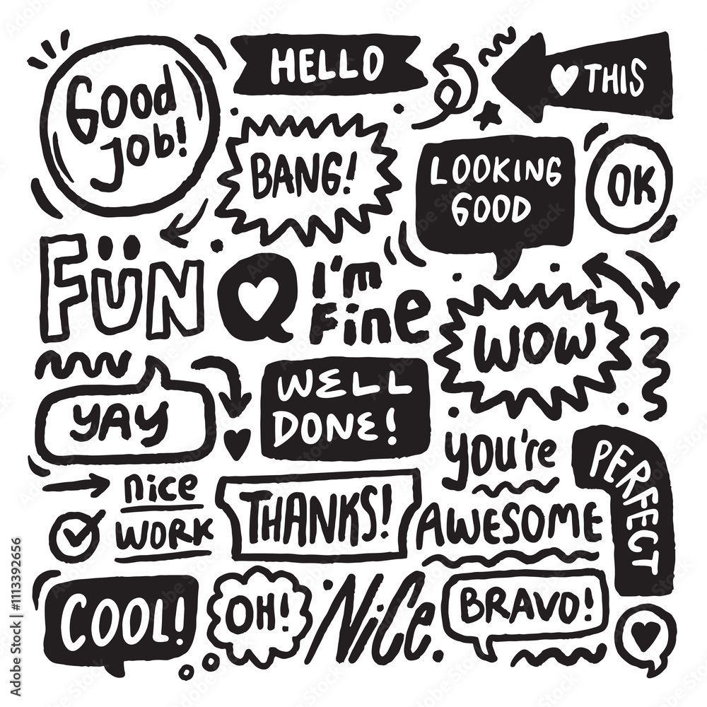 Fototapeta premium speech bubble doodle hand drawn vector