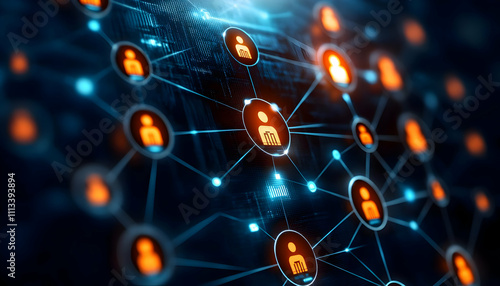 Digital network connections illustration.
