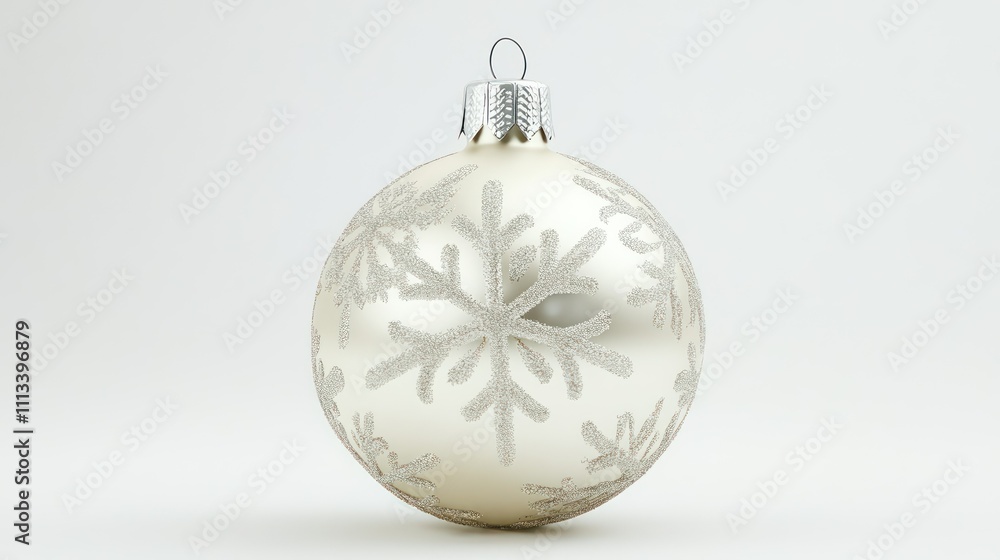 Elegant Glass Christmas Ornament with Snowflake Design Elegant Glass Christmas Ornament with Snowflake Design