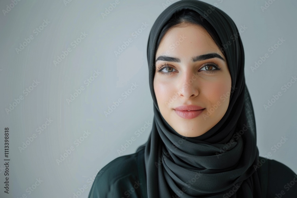 Beautiful business woman with hijab portrait on white background Beautiful business woman with hijab portrait on white background