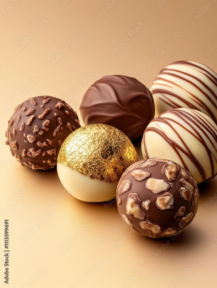Indulging in gourmet chocolate truffles dessert showcase elegant setting close-up shot luxurious treats for chocoholics Indulging in gourmet chocolate truffles dessert showcase elegant setting close-up shot luxurious treats for chocoholics
