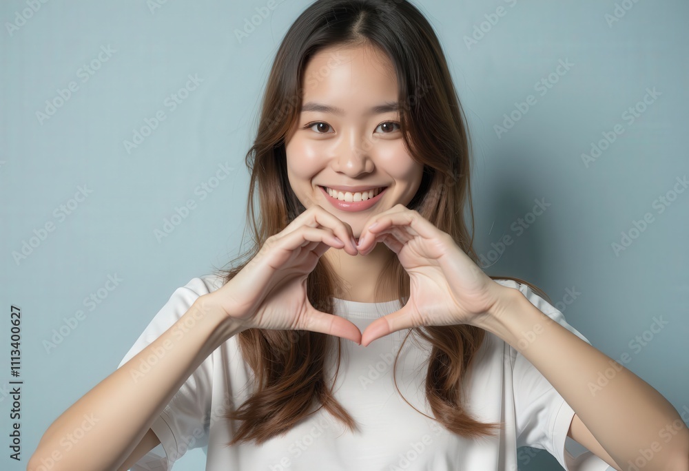 Smiling Woman Making Heart Shape with Hands
Smiling Woman Making Heart Shape with Hands