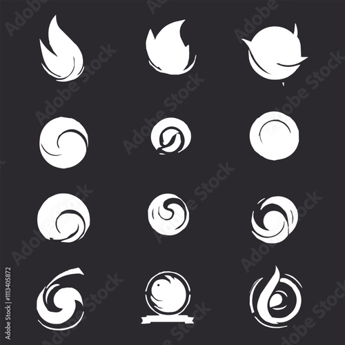 Logo icon collection design concept creative logo circle can be used for icon brand identity finance