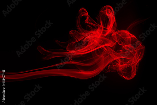Red smoke abstract on black background. fire design