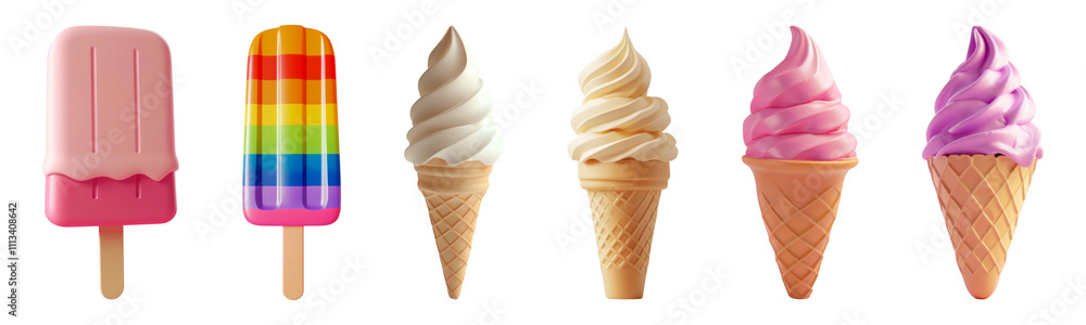 PNG Summer 3d set on transparent background PNG Summer 3d set on transparent background