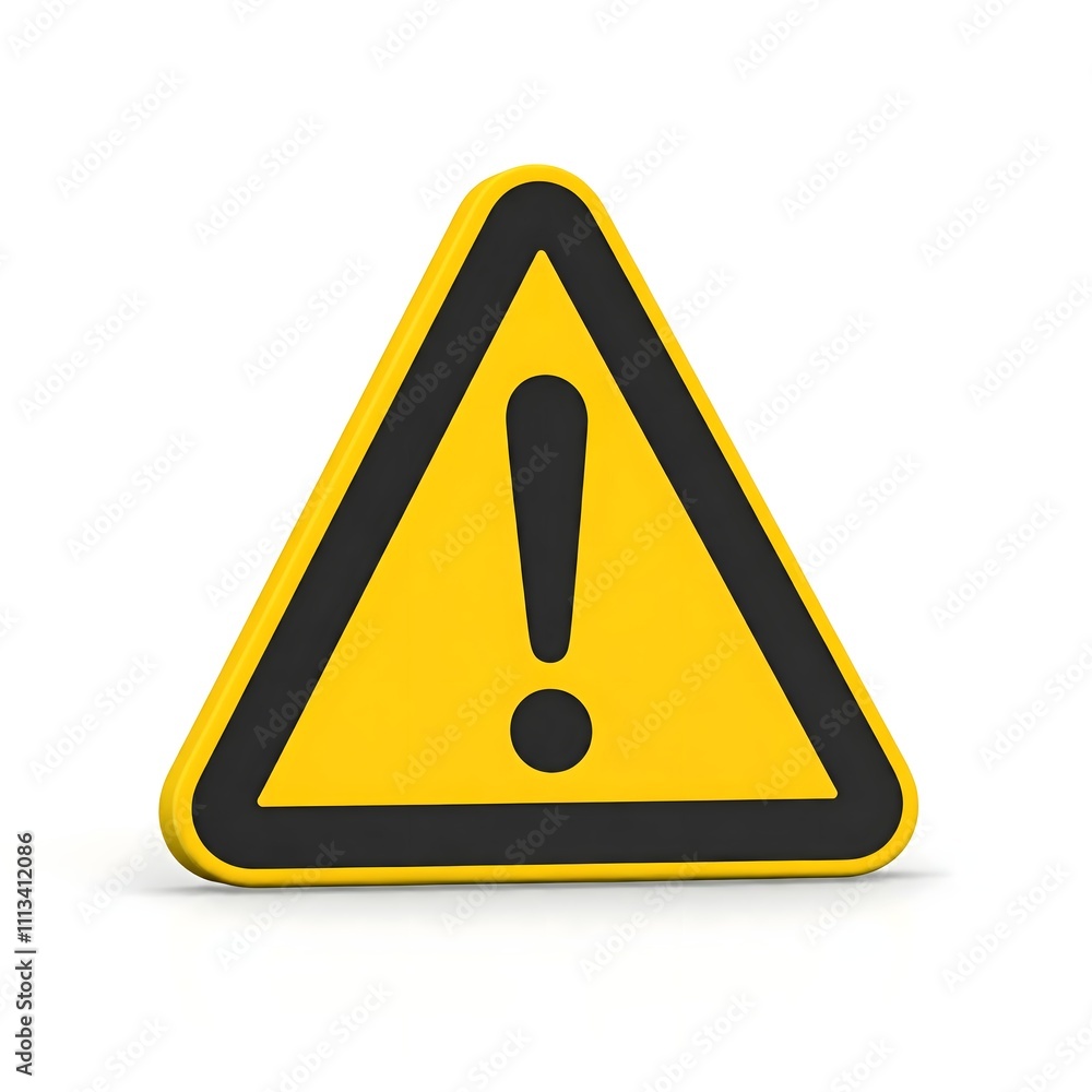 High-Resolution 3D Warning Triangle Sign with Black Symbol, warning icon High-Resolution 3D Warning Triangle Sign with Black Symbol, warning icon