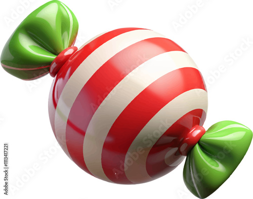 3d candy red and white lollipop sugar sweet snack for Christmas