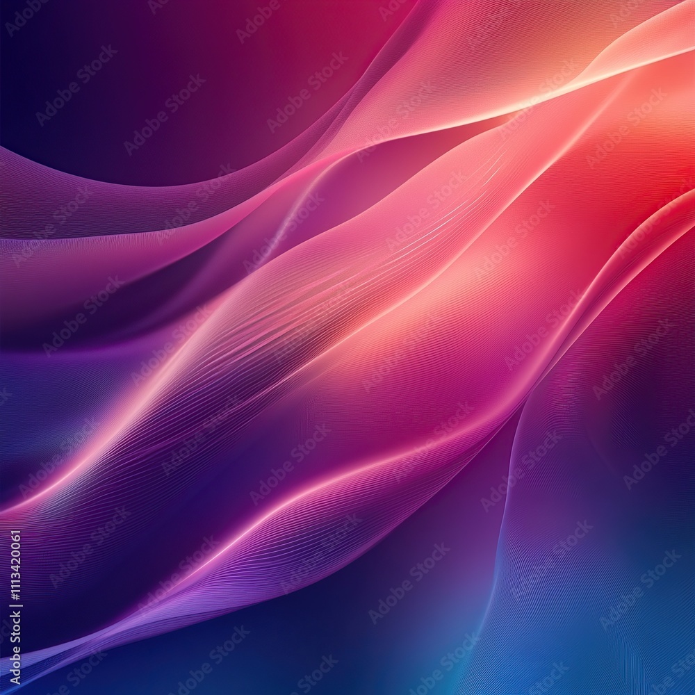 Fototapeta premium Abstract background with flowing lines in pink, purple, and blue.