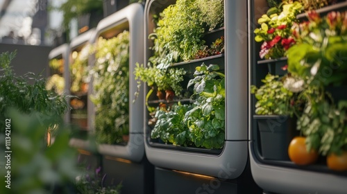 Wallpaper Mural Modern indoor vertical garden system with growing fresh herbs, vegetables, and plants in urban setting. Torontodigital.ca