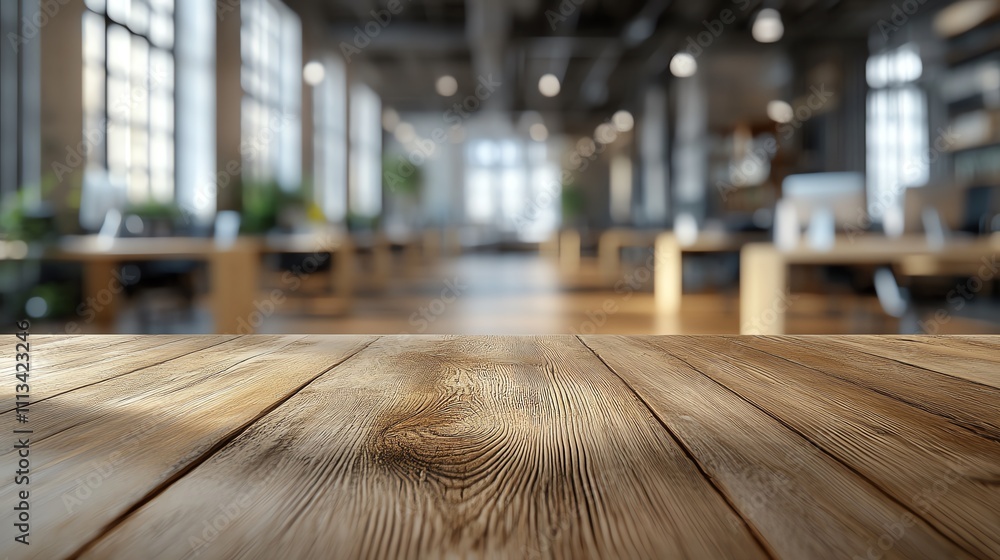Modern office space with wooden table and bright windows in a contemporary workspace. Modern office space with wooden table and bright windows in a contemporary workspace.