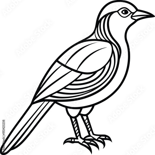 Bird Line Art Minimalistic Illustration