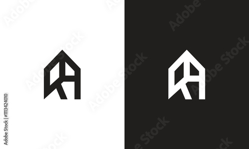 RA logo, monogram unique logo, black and white logo, premium elegant logo, letter RA Vector photo