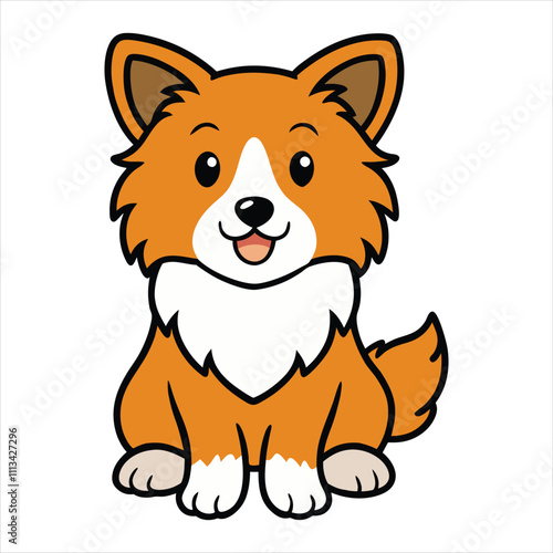 Cute Shetland Sheepdog Puppy Sitting Clipart for Animal Lovers