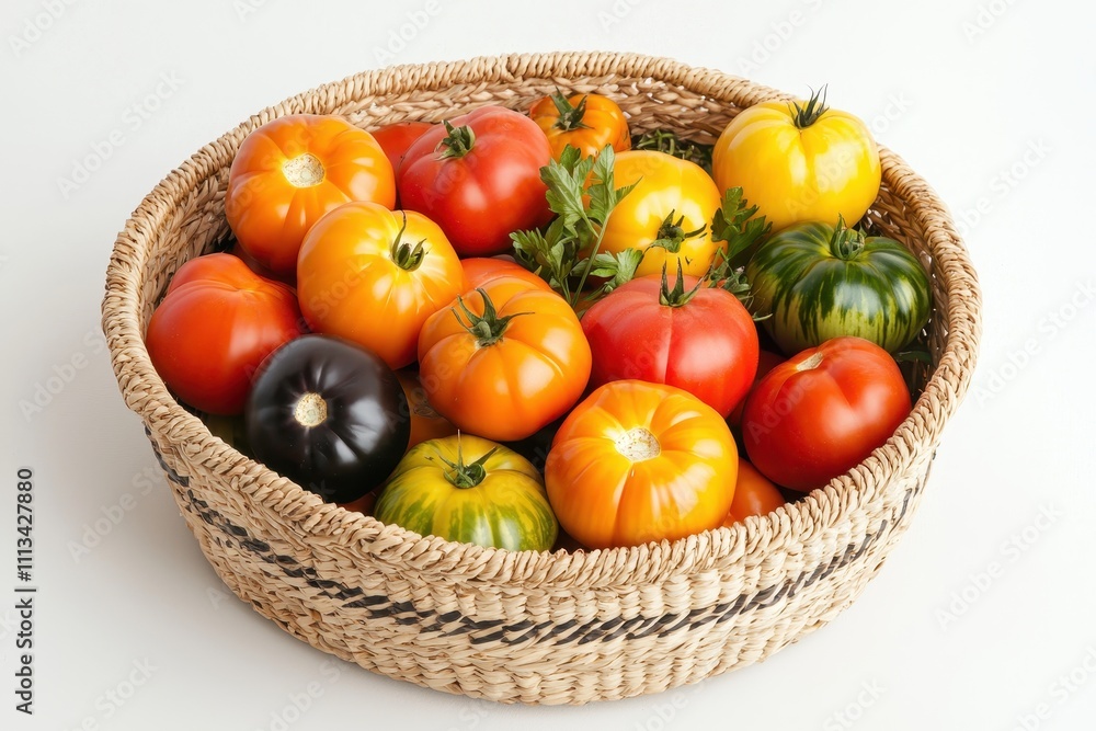 Vibrant Collection of Heirloom Tomatoes Showcasing a Variety of Colors and Sizes Vibrant Collection of Heirloom Tomatoes Showcasing a Variety of Colors and Sizes
