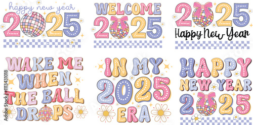 Retro happy new year 2025 SVG bundle, welcome 2025,
in my 2025 era