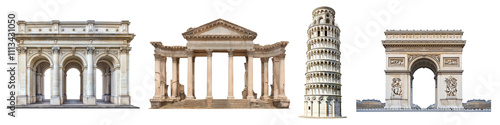 PNG Landmark set on transparent background