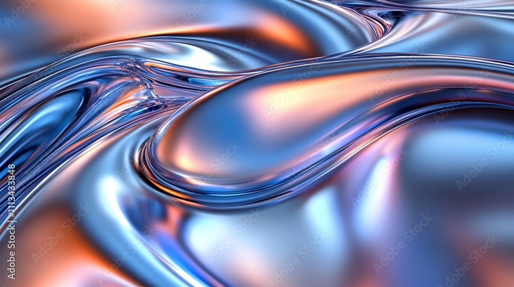 Abstract liquid metal waves flowing in iridescent colors. Abstract liquid metal waves flowing in iridescent colors.