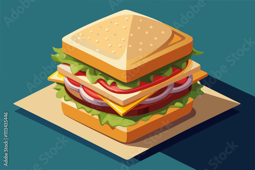Sandwich Food Logo. Food and Drink Illustration. Bread Breakfast Icon