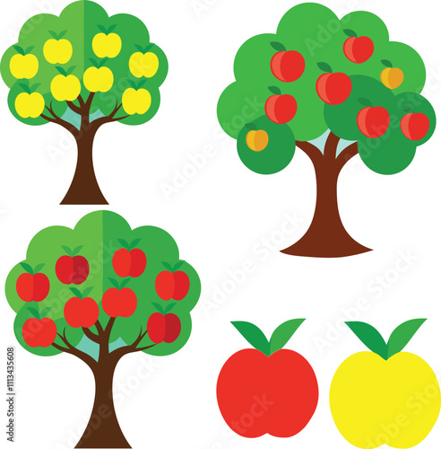 bundle apple tree art illustrator eps