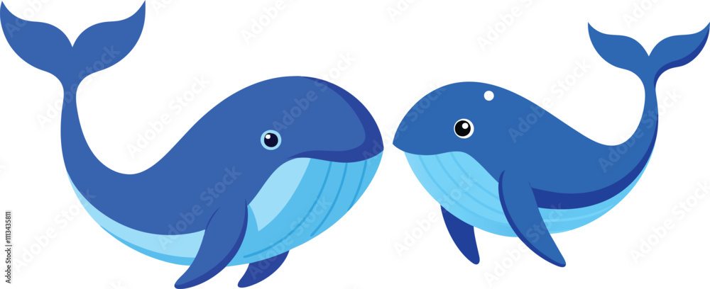 Obraz premium bundle blue whale art illustrator eps