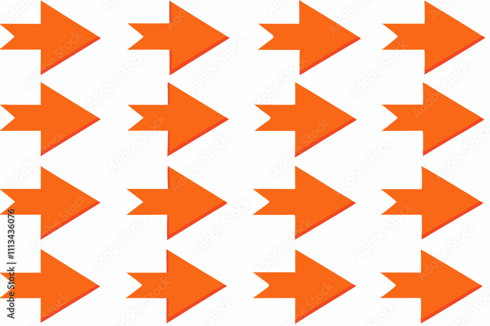 Simple illustration of a collection of red arrow symbols Simple illustration of a collection of red arrow symbols