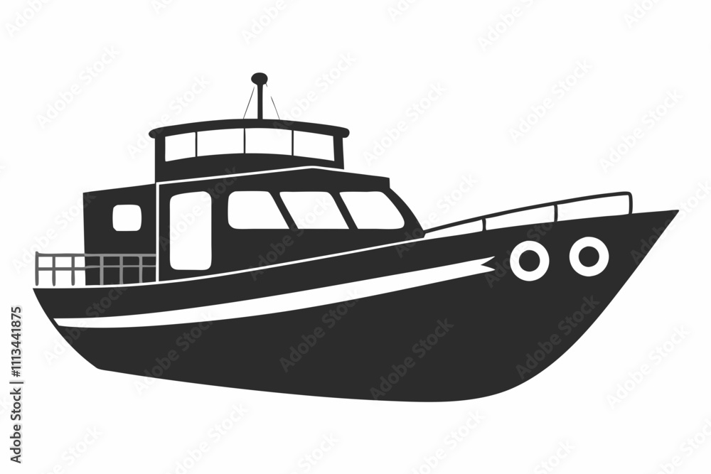 Cruise ship silhouette vector, Boat silhouette Cruise ship silhouette vector, Boat silhouette