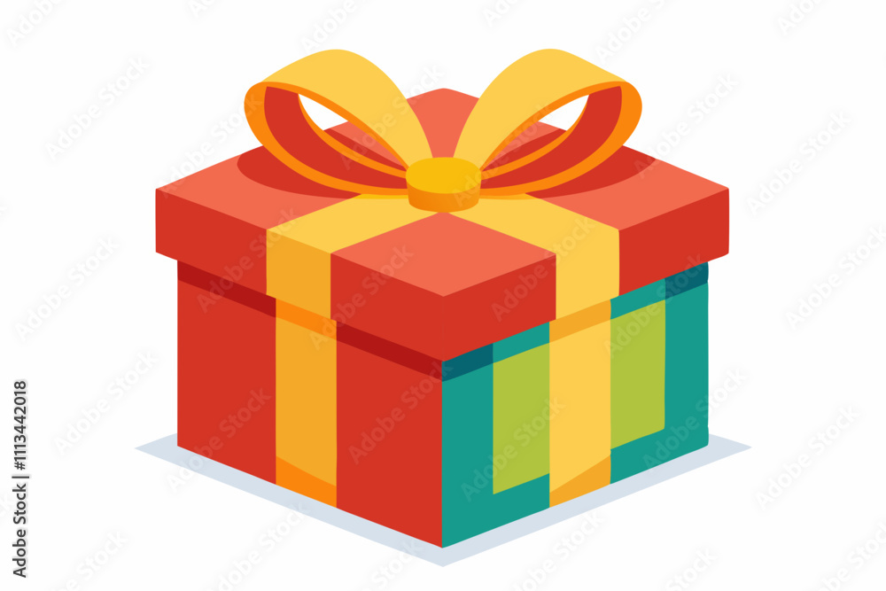 Fototapeta premium Birthday Present Cartoon Colored Clipart