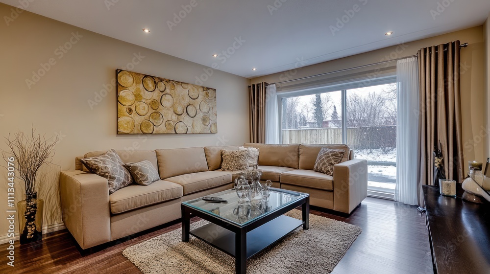 Fototapeta premium Modern Living Room Interior Design With Sectional Sofa