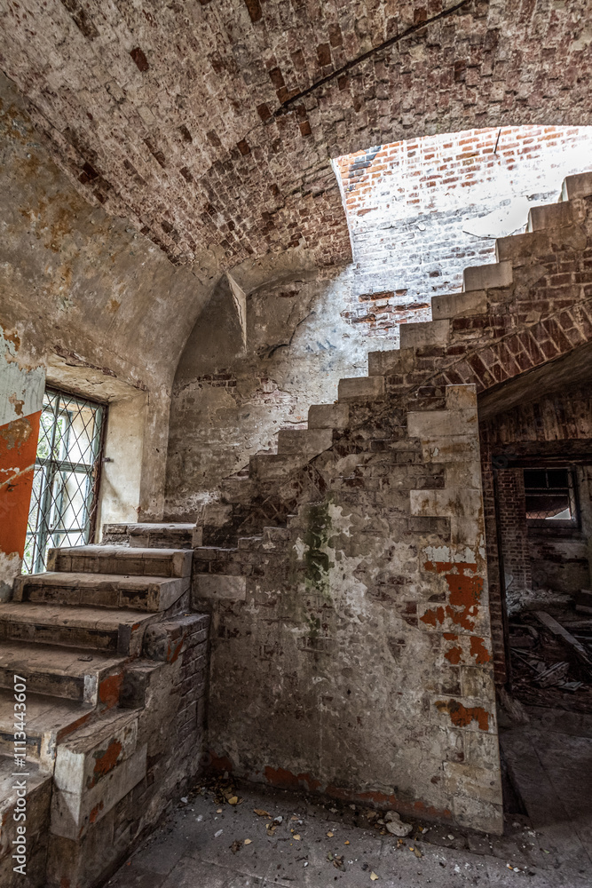 Ruins of an old abandoned building. A manor house of the early 19th century. Ruins of an old abandoned building. A manor house of the early 19th century.