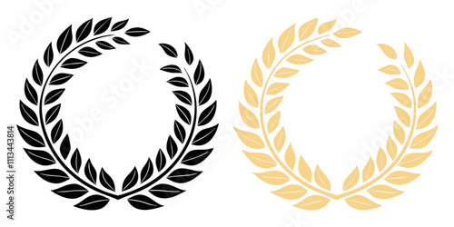 black and gold laurel wreath